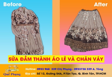 SỬA ĐẦM THÀNH ÁO LẺ VÀ CHÂN VÁY