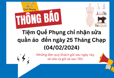 THÔNG BÁO LỊCH SỬA QUẦN ÁO TẾT GIÁP THÌN 2024