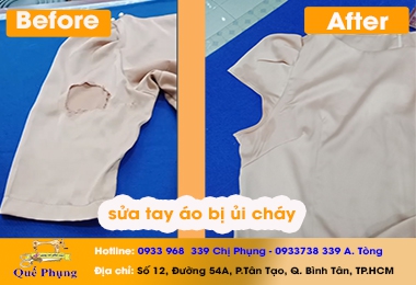 Sửa Tay Áo Bị Ủi Cháy