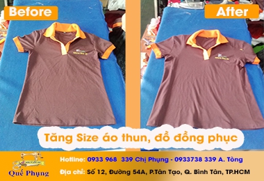Tăng Size Áo Thun, Áo Đồng Phục